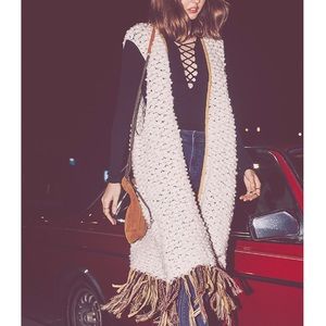 Free People Boho Knit fringe sweater vest